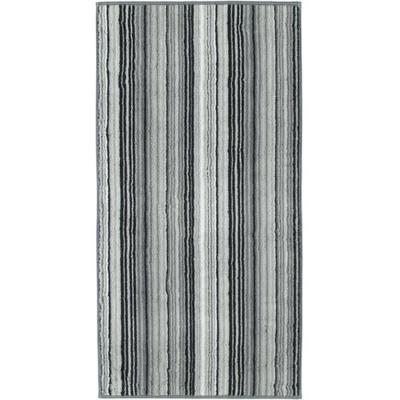 Cawö Cawo handdoek two-tone multistripe 50x100 leisteen