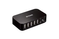 D-Link DUB-H7/E USB 2.0-hub 5 + 2 poorten Met snellaadpoort Zwart - thumbnail