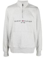 Tommy Hilfiger hoodie zippé à logo brodé - Gris