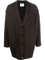 Jil Sander cardigan oversize à col v - Marron - thumbnail