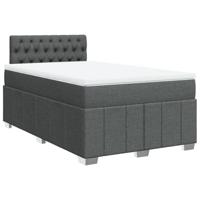 vidaXL Boxspring met matras stof donkergrijs 120x190 cm