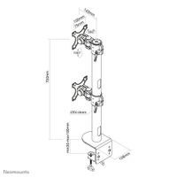 Neomounts FPMA-D960DVBLACKPLUS 2-voudig Monitor-tafelbeugel 43,2 cm (17) - 124,5 cm (49) Zwenkbaar, Roteerbaar, Kantelbaar Zwart - thumbnail