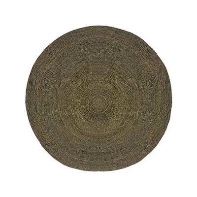 LABEL51 Vloerkleed rond Jute XL 150x150 cm legerkleurig