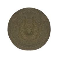 LABEL51 Vloerkleed rond Jute XL 150x150 cm legerkleurig