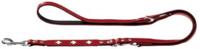 Hunter Swiss Verstelbare Hondenreim, Leer, Zwitsers Kruis, 1,8 x 200 cm, Rood/Zwart