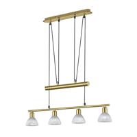 Trio Landelijke hanglamp Levisto 4-lichts goud 371010408