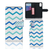 Samsung Galaxy A41 Telefoon Hoesje Zigzag Blauw