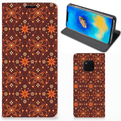 Huawei Mate 20 Pro Hoesje met Magneet Batik Brown
