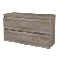 Badmeubelset Aquasplash Salt 120x46 cm Greeploos 2 Lades Met Afdekplaat Scotch Oak Aquasplash