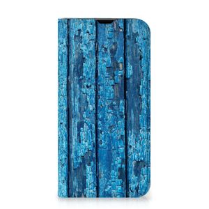 iPhone 13 Pro Book Wallet Case Wood Blue