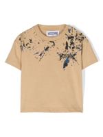 Moschino Kids Katoenen T-shirt met print - Beige
