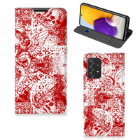 Mobiel BookCase Samsung Galaxy A72 (5G/4G) Angel Skull Rood - thumbnail