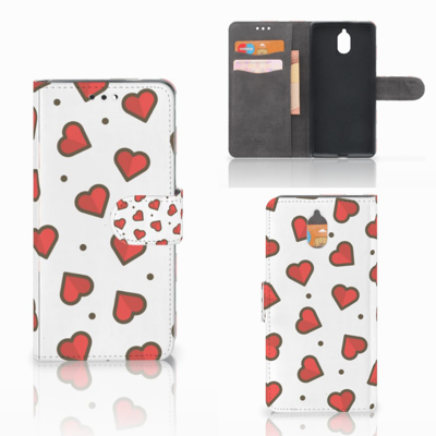 Nokia 3.1 (2018) Telefoon Hoesje Hearts Nokia 3.1 (2018) Telefoon Hoesje Hearts