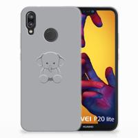 Huawei P20 Lite Telefoonhoesje met Naam Grijs Baby Olifant