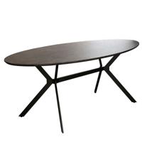 Ovale Eettafel Maron (200cm)  | Melamine Metaal  | MDF | Donkergrijs