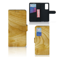 Huawei P40 Pro Book Style Case Licht Hout