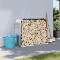 Haardhoutopslag 120x45x100 cm gegalvaniseerd staal zilverkleur