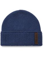 Zegna bonnet en maille nervurée - Bleu - thumbnail