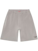 Diesel short de sport en coton à logo embossé - Gris