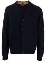 PS Paul Smith cardigan en laine mérinos à col v - Bleu