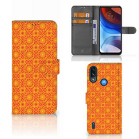 Motorola Moto E7i Power | E7 Power Telefoon Hoesje Batik Oranje