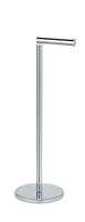 WENKO 19637100 Stand toiletpapierhouder 2 in 1, met toiletpapier reserverolhouder, ruimtebesparend, roestvrij staal, 21 x 55 x 17 cm, glanzend