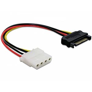 DeLOCK Power SATA/Molex Cable Zwart, Rood 0,12 m