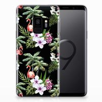 Samsung Galaxy S9 TPU Hoesje Flamingo Palms - thumbnail