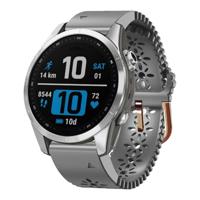 By Qubix - Flower siliconen bandje - Grijs - Compatible met Garmin Fenix 7s/6s/5s / Instinct 2s / Epix Pro Gen 2 (42mm) - Compatible Garmin bandje - Bandbreedte: 20mm