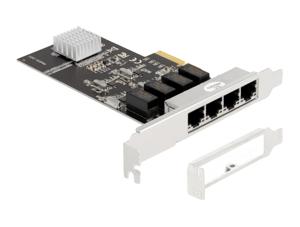 Delock 88618 PCI Express x4-kaart 4 x RJ45 Gigabit LAN RTL8111