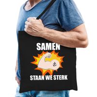 Samen staan we sterk tas coronacrisis zwart voor heren   - - thumbnail