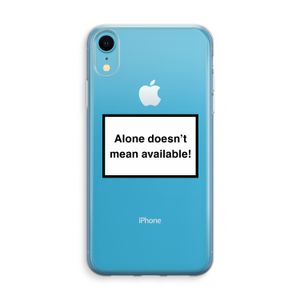 Alone: iPhone XR Transparant Hoesje