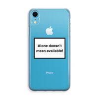 Alone: iPhone XR Transparant Hoesje