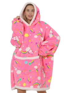 Unicorn snuggie fleece – neon roze