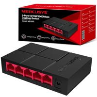 MERCUSYS 5-poorts 10/100/1000Mbps desktop Ethernet-switch/hub, Ethernet-splitter, bespaart stroom tot 82%, Plug & Play, geen configuratie vereist (MS105G)