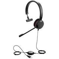 Jabra Evolve 20SE On Ear headset Computer Kabel Mono Zwart Ruisonderdrukking (microfoon) Headset, Volumeregeling