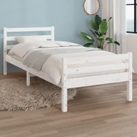 Bedframe massief hout wit 90x190 cm 3FT Single