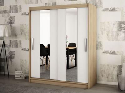 Kast POLETTE 2 schuifdeuren 200 cm sonoma/wit