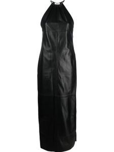 Filippa K robe longue en cuir à dos-nu - Noir