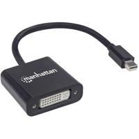 Manhattan 152549 Mini-displayport Adapter [1x DVI-bus 24+5-polig - 1x Mini-DisplayPort stekker] Zwart Afgeschermd, UL gecertificeerd 15.00 cm