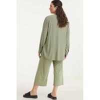 ESPRIT Curvy cropped wide leg culotte groen