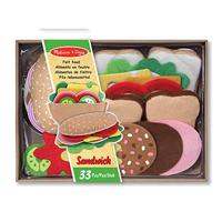 Melissa & Doug - Speelset met vilten sandwiches | 33 speelstukjes | Montessori Speelgoed | Speelgoed Eten | rollenspel | leerrijk speelgoed | 3+ | Cadeau voor jongens en meisjes