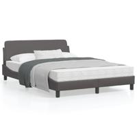 Bedframe met hoofdbord kunstleer grijs 120x200 cm