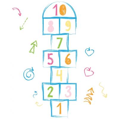 RoomMates muurstickers xl Hopscotch vinyl 14 stuks