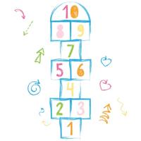 RoomMates muurstickers xl Hopscotch vinyl 14 stuks