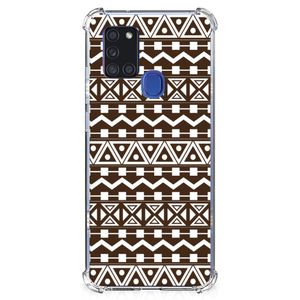 Samsung Galaxy A21s Doorzichtige Silicone Hoesje Aztec Brown