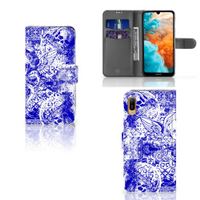 Telefoonhoesje met Naam Huawei Y6 (2019) Angel Skull Blauw - thumbnail