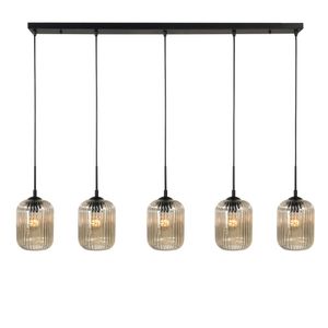 Castel 5 lichts amber hanglamp