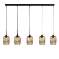 Castel 5 lichts amber hanglamp