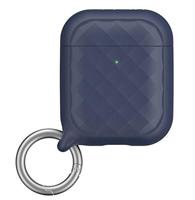 Catalyst Ring Clip Case voor AirPods 1 en 2 - Siliconen AirPods-case met textuurpatroon, hoogglanzende oppervlakteafwerking met extra grip, compatibel met draadloos opladen - Marineblauw